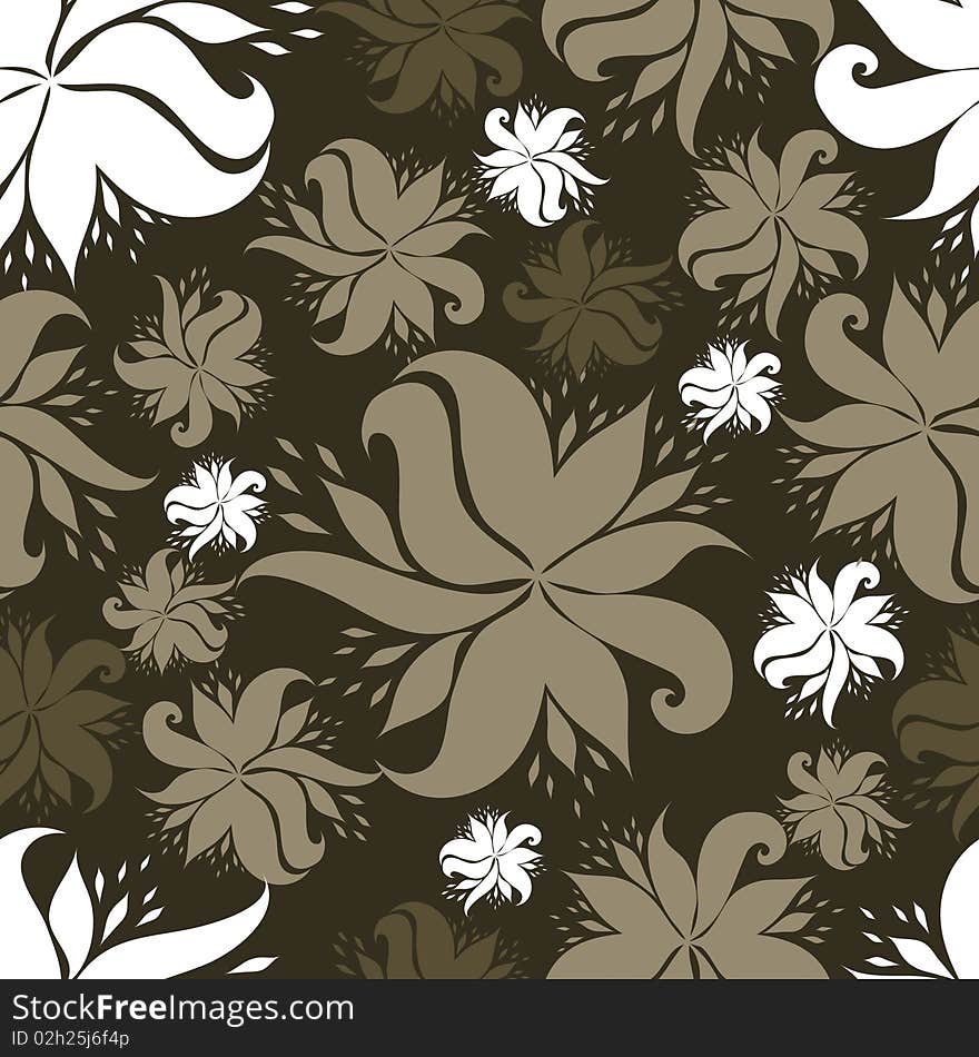 Vector Seamless vintage floral pattern