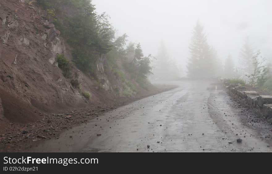 An abandoned road in the Rainier National Park. An abandoned road in the Rainier National Park.