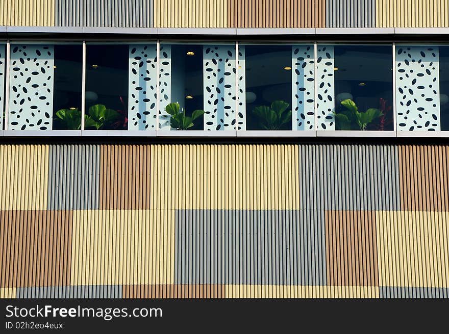 Design of wall outside building. Design of wall outside building.