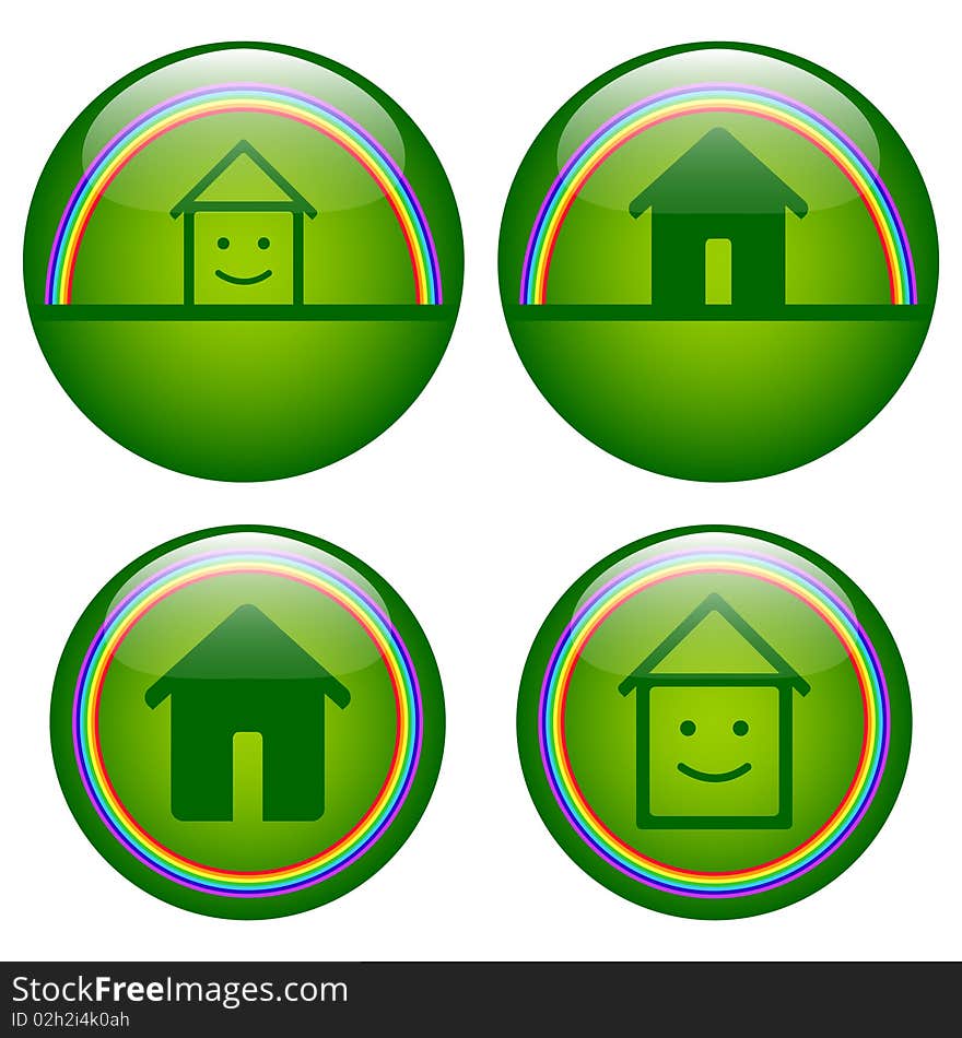 Real estate glossy web buttons with rainbow and space for text. JPG or vector AI. Real estate glossy web buttons with rainbow and space for text. JPG or vector AI.