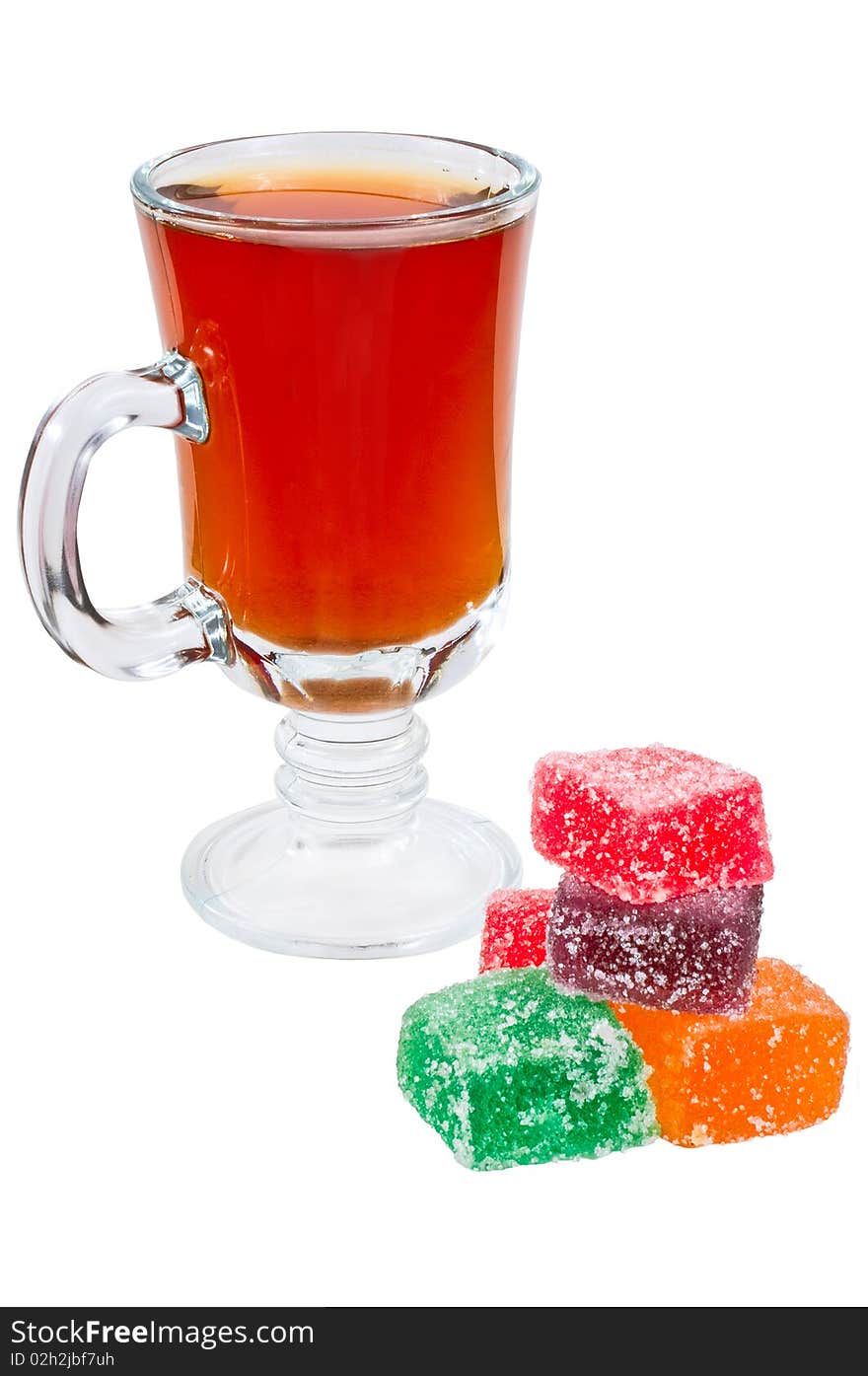 Colour sweets and a tea glass