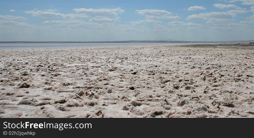 The Salt Lake in Turkey.One of salt reserves of Turkey.