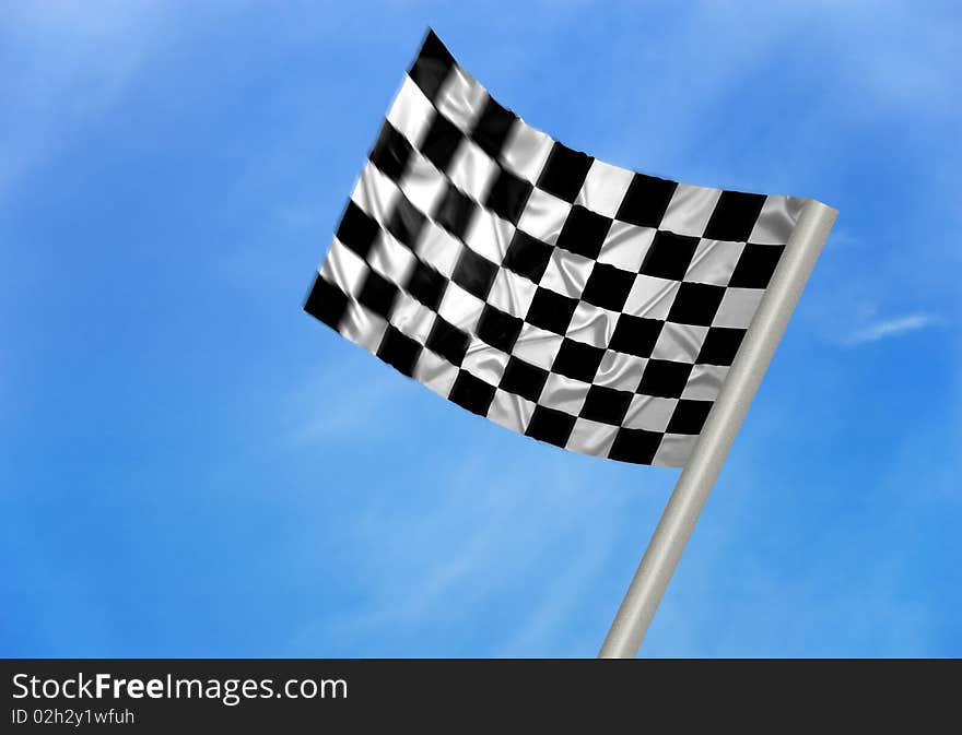 A F1 winner flag with checkered pattern