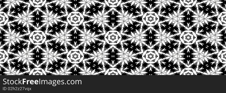 Black and white ornaments pattern