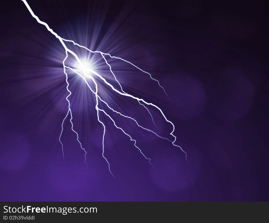 Abstract lightning and light effects on a dark background