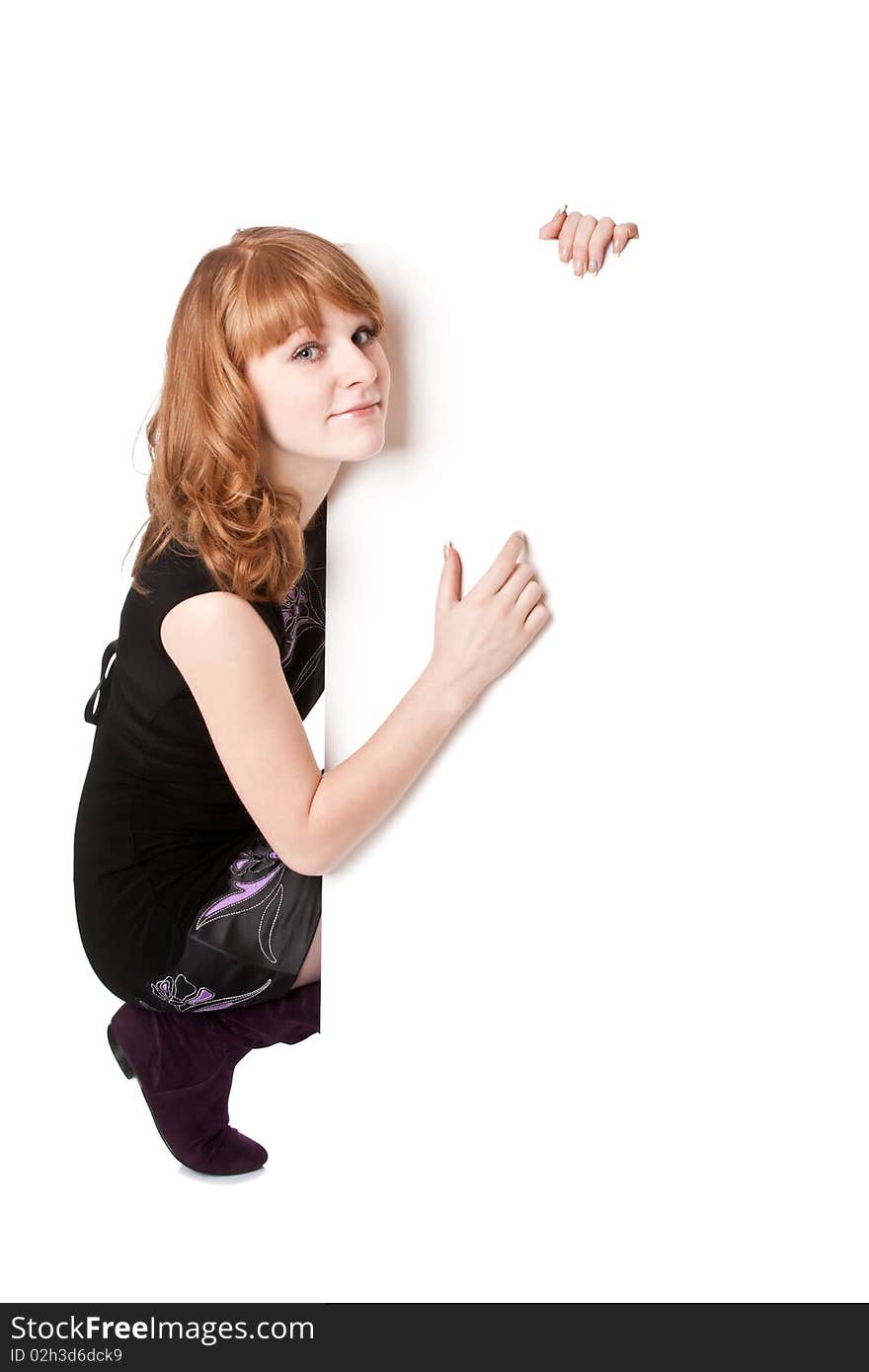 Girl With White Paper In Hands