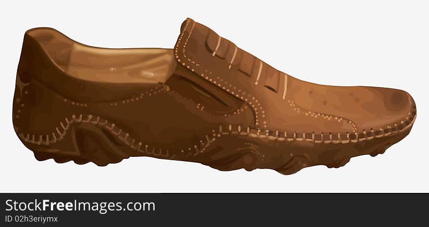 Casual Contemporary Leather Shoes Brown Color