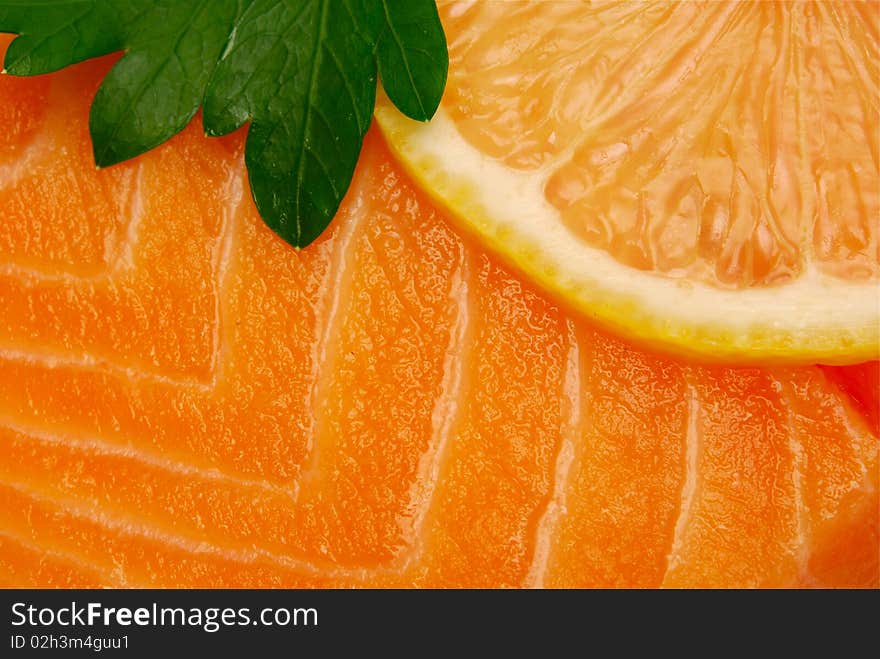 Close Up Of Raw Salmon Fillet