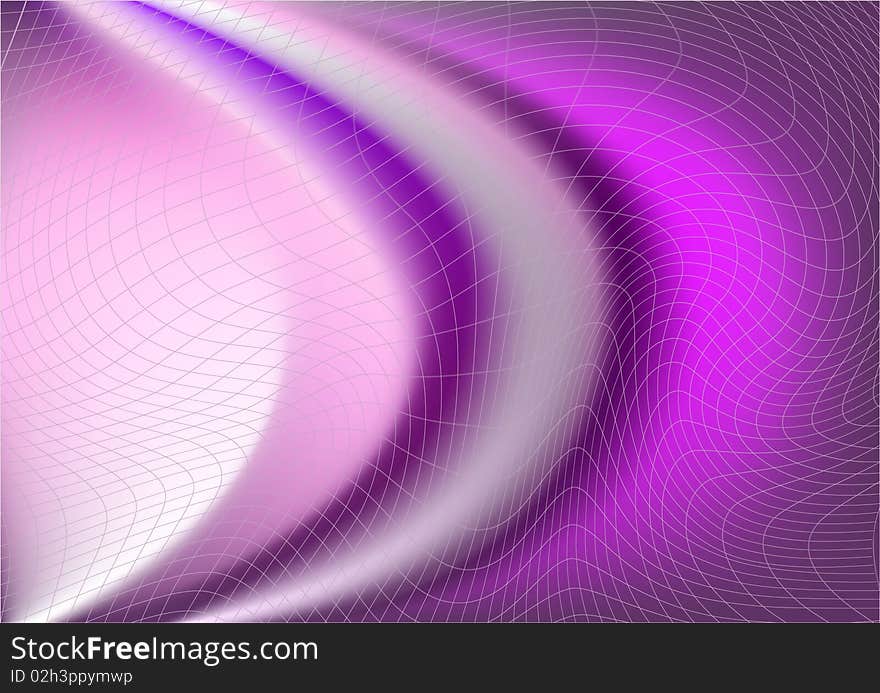 Purple  background with a curved  transparent grid Illustration. Purple  background with a curved  transparent grid Illustration.