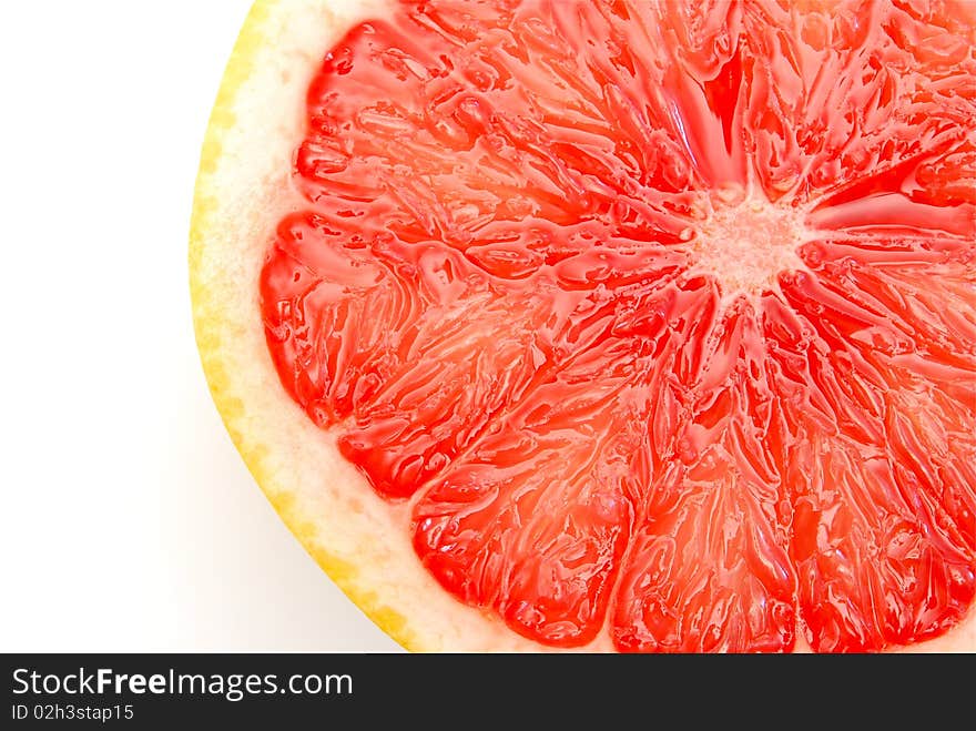 Pink grapefruit slice