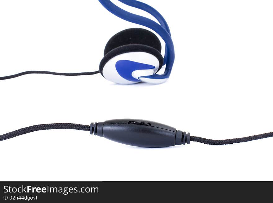 Black headphones isolated on white background