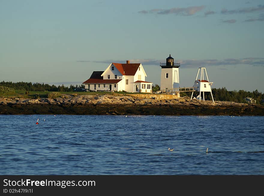 Hendricks Head Lighthouse is located on the Kennebec River in Maine.