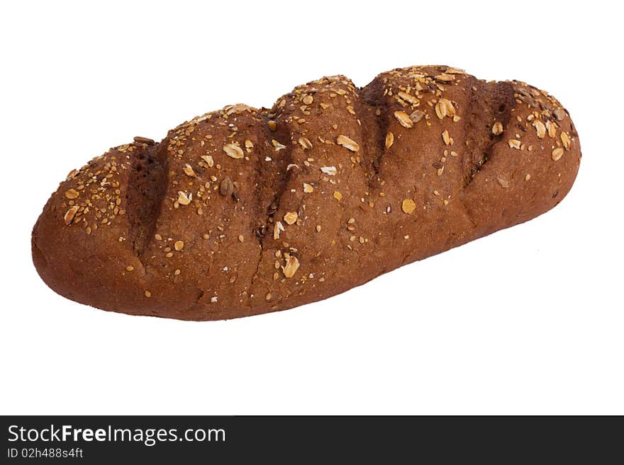 Bread with cereals isolated on a white background. Bread with cereals isolated on a white background