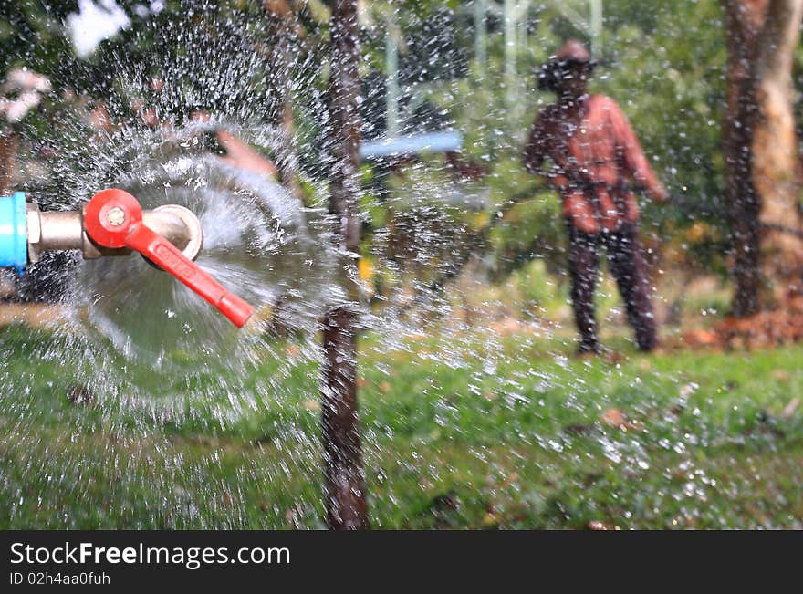 Flying water drops