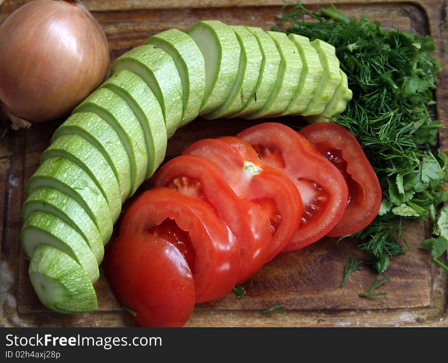 Tomatoes And Vegetable Marrow