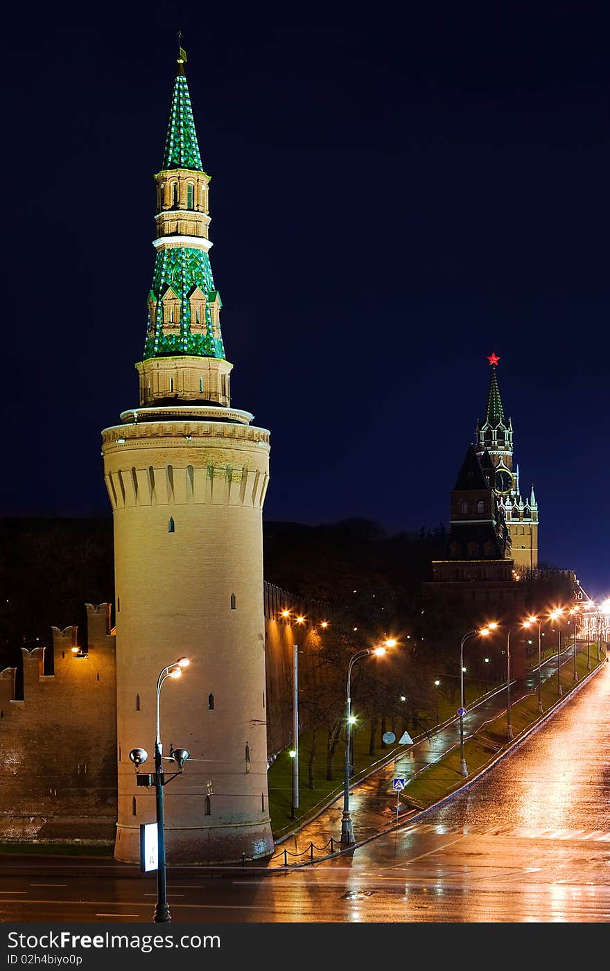 Kremlin at night.