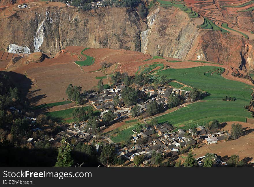 West china,village in the valley