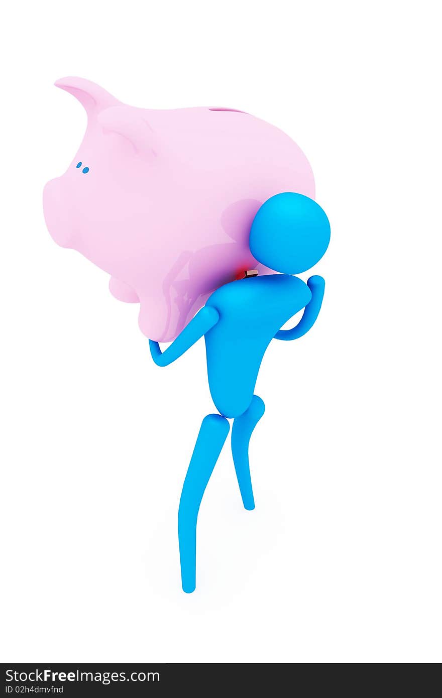 3d person holding piggy bank