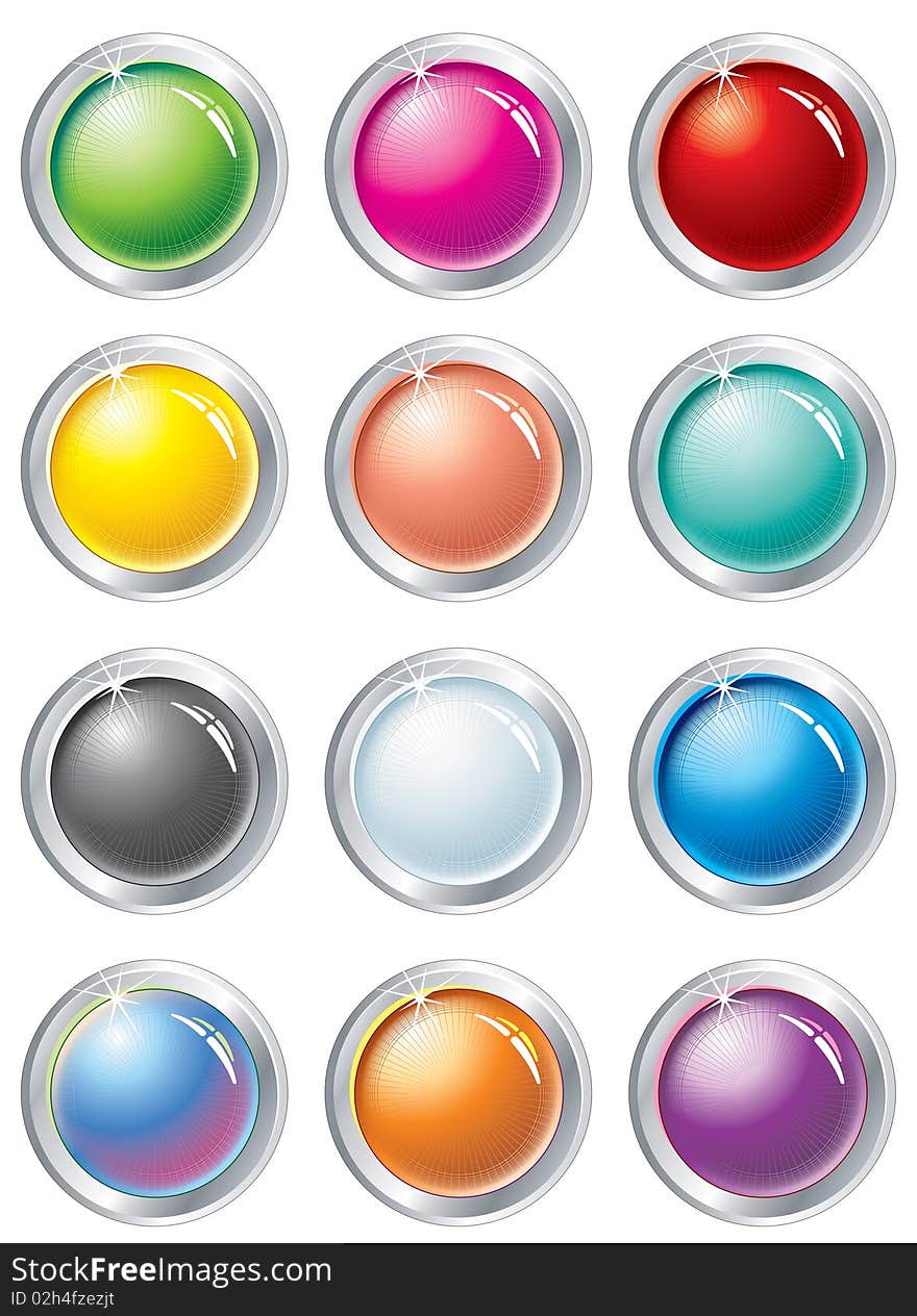 Blank multicolored buttons for your design. Blank multicolored buttons for your design