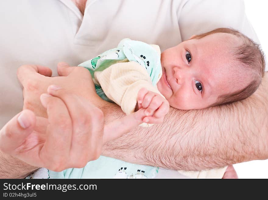 Young Father Holding Newborn