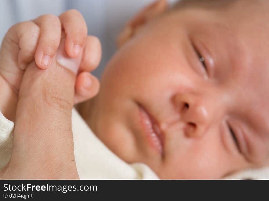 Newborn sleeping peacefully