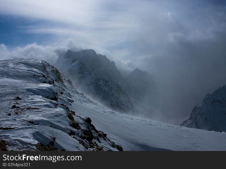 Dombai. Clouds are born here