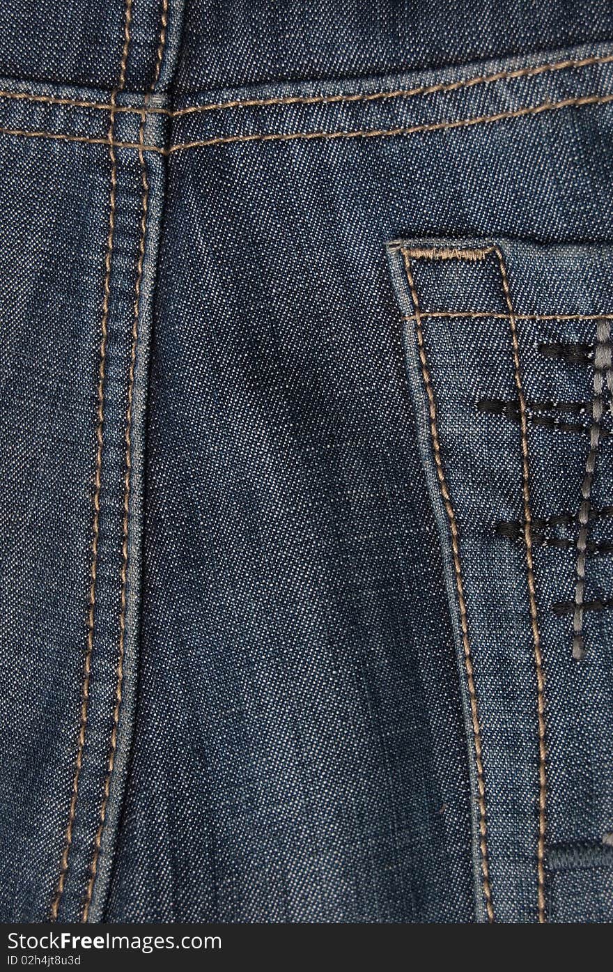 Macro blue jeans for textured background