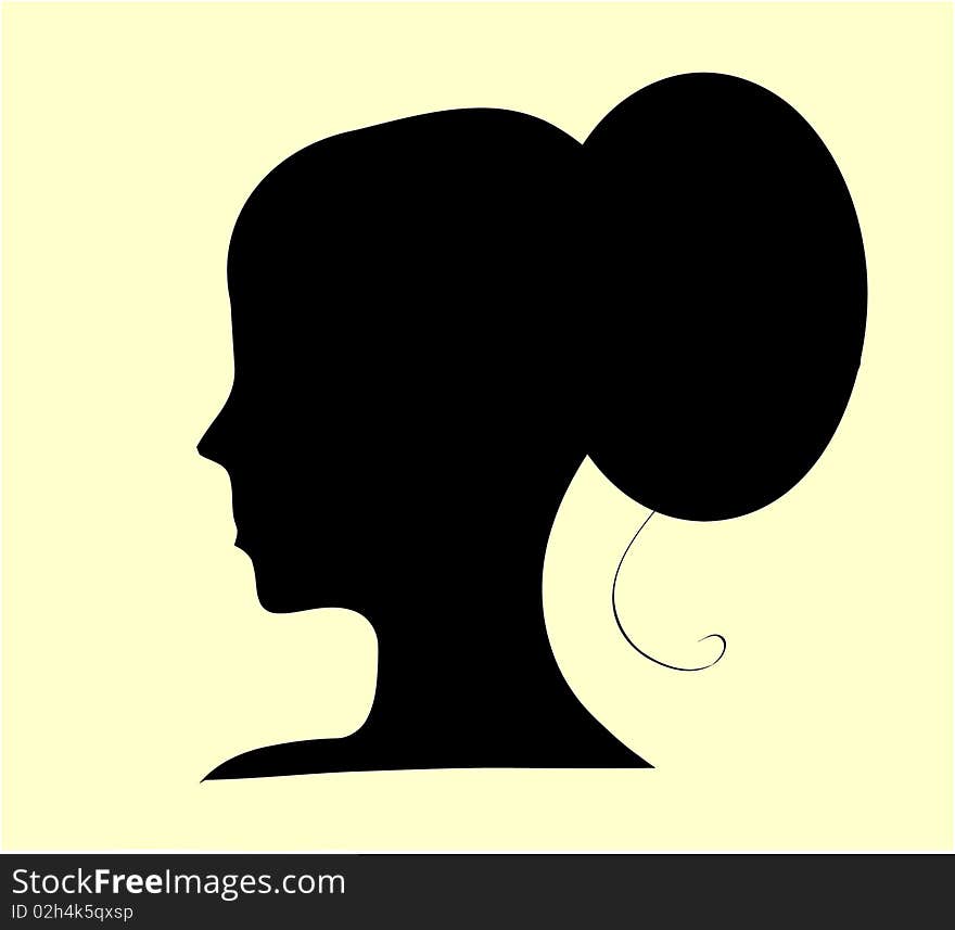 Profile of women on a yellow background