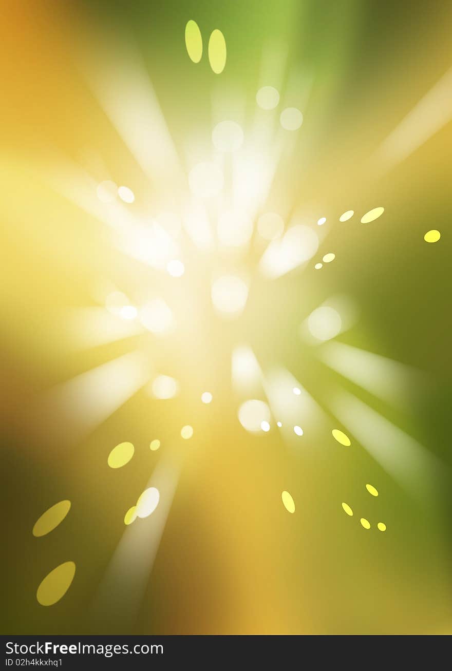 Abstract background with burst of lights