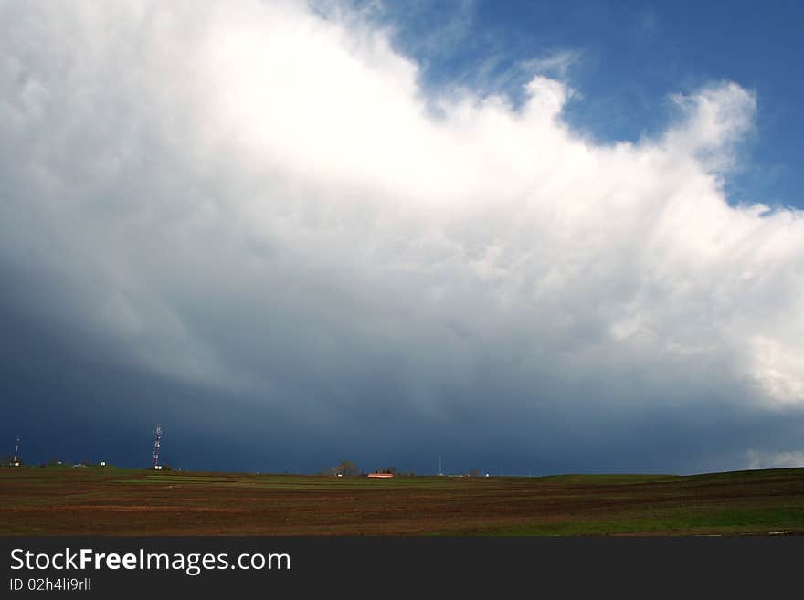 Horizontal landscape with storm clouds. Horizontal landscape with storm clouds