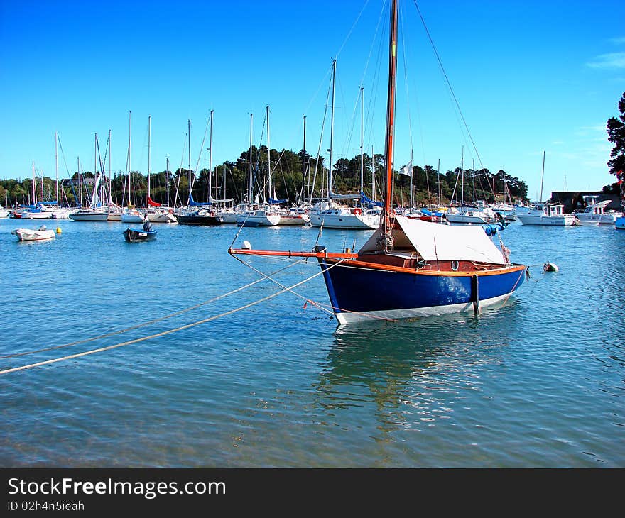 Beautifull Yacht anchored in a harbor. Beautifull Yacht anchored in a harbor.