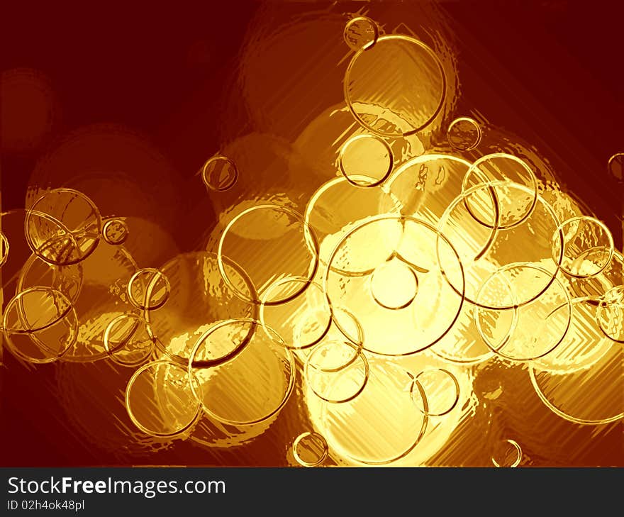 Gold metallic background with circles. Gold metallic background with circles