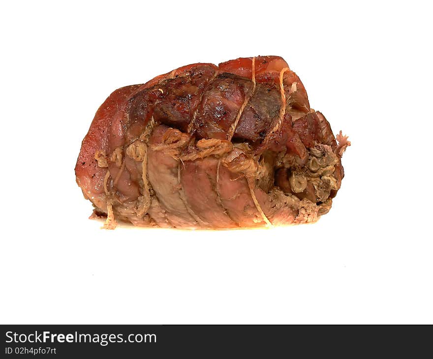 A roasted pork joint isolated. A roasted pork joint isolated