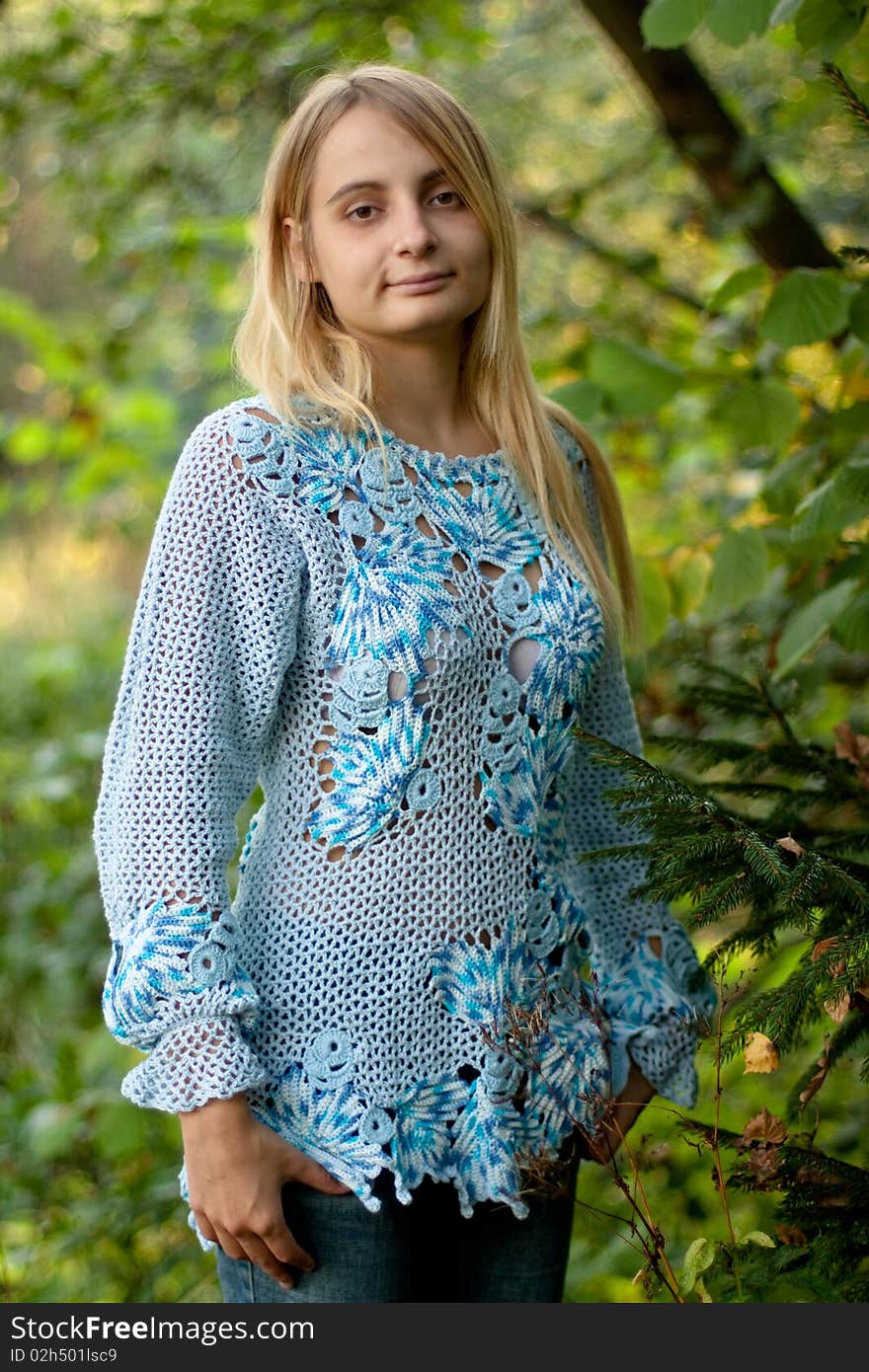 Girl In Blue Pullover