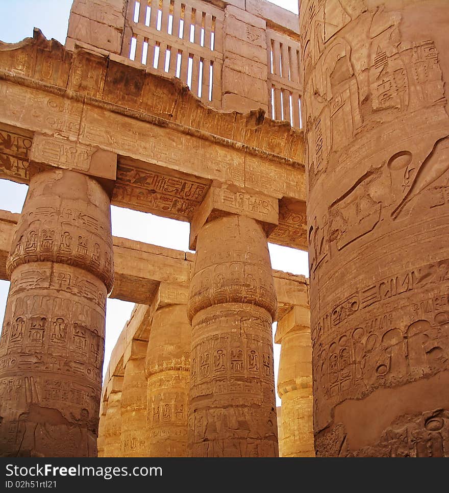 Columns at Karnak Temple, Luxor, Egypt. Columns at Karnak Temple, Luxor, Egypt