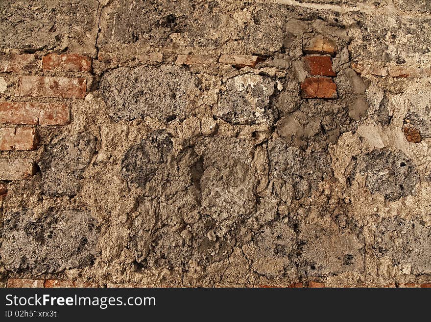 Texture of a red old brick wall close up. Texture of a red old brick wall close up