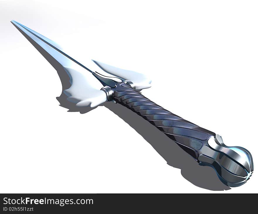 3d sword isolated on white background