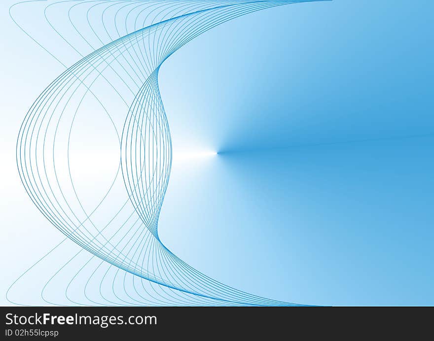 Blue abstract background with blue waves