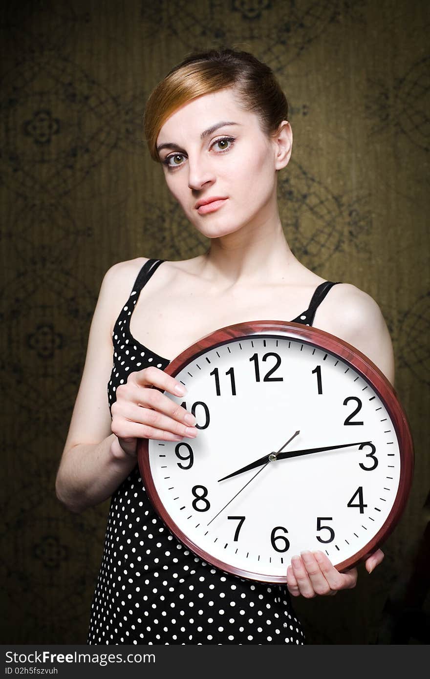 Woman with clock