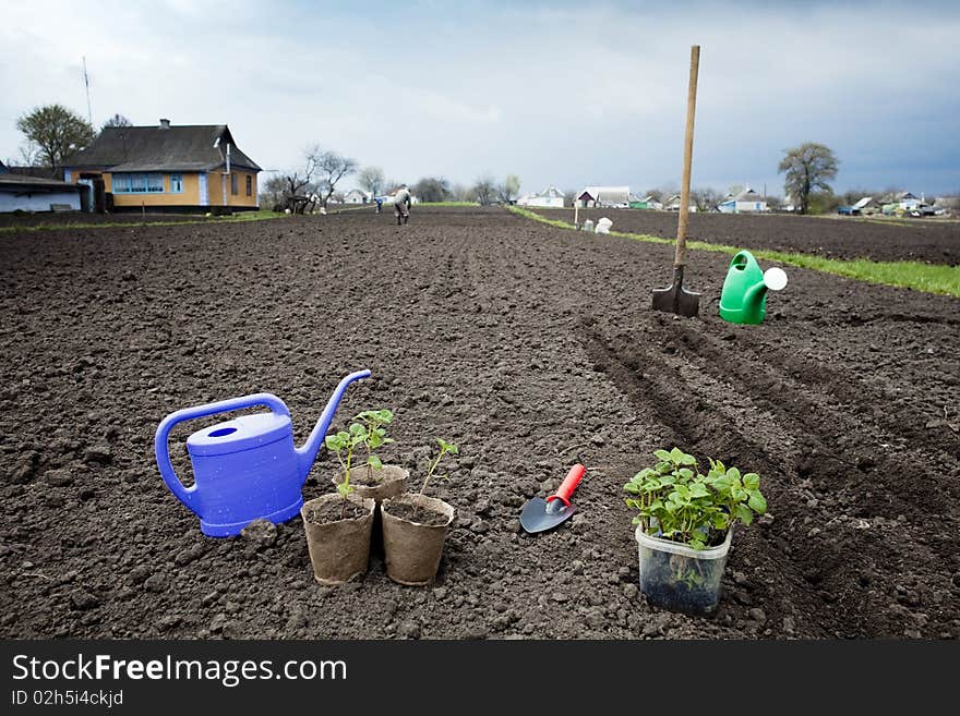 An image of agriculture equipment in the field