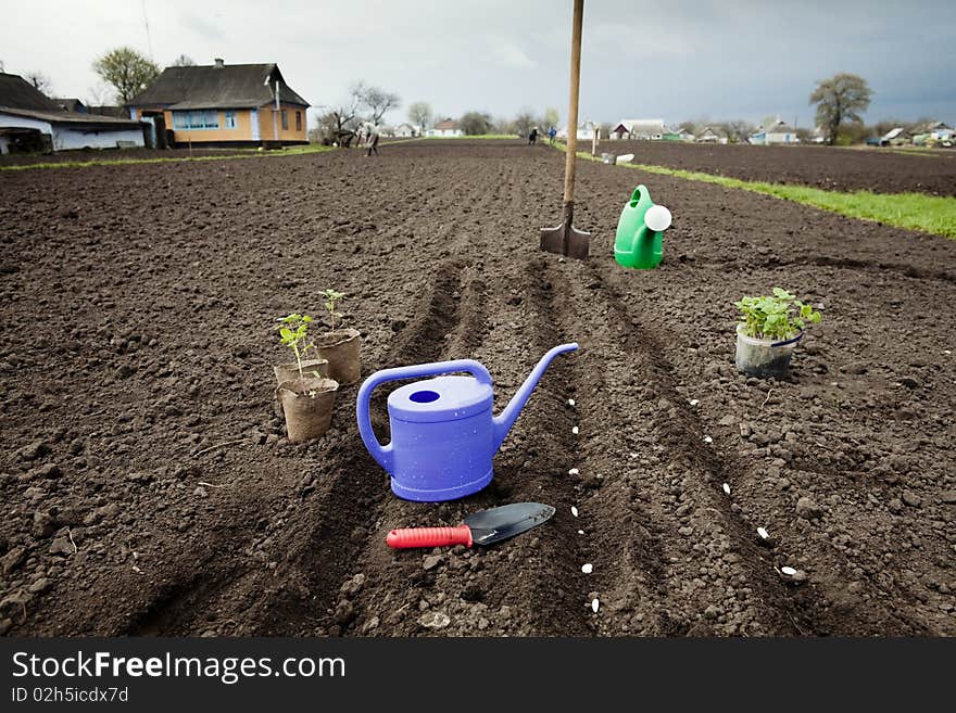 An image of agriculture equipment in the field