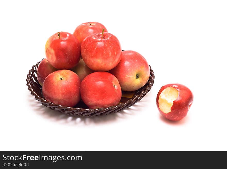 Apple pyramid and one bitten off