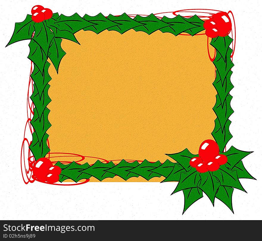 Background decorated with mistletoe. An idea for christmas greeting card.