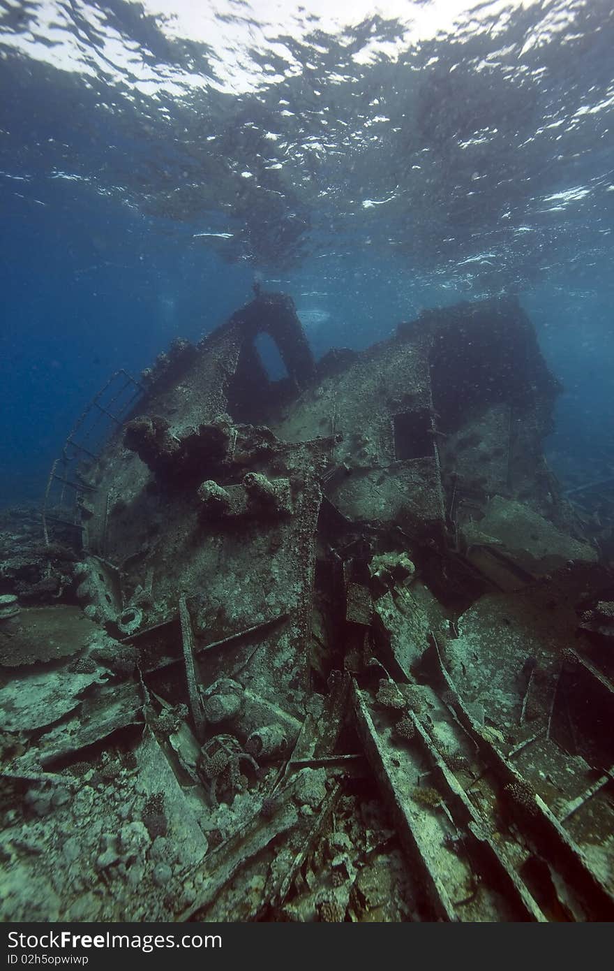 Wreck freighter Kormoran - sank in 1984 Tiran