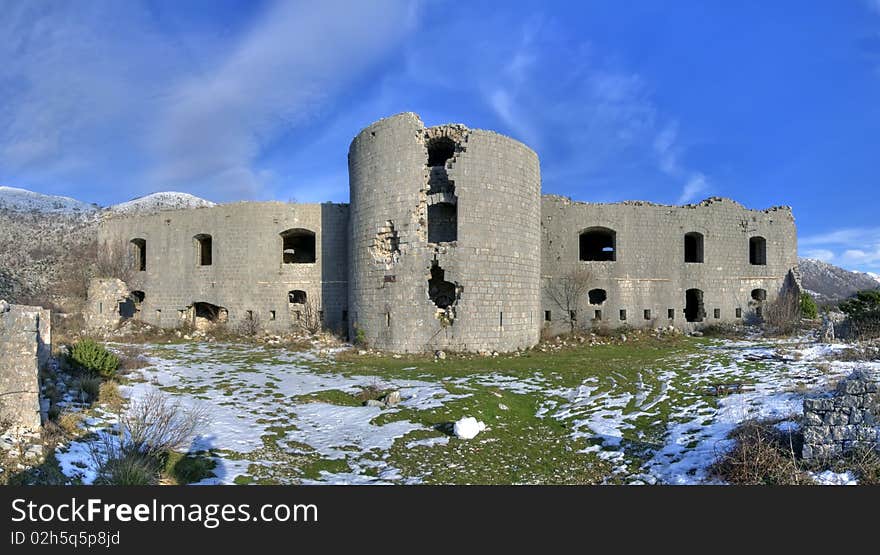 Fortress Kosmac near city Budva on the road to Cetinje.