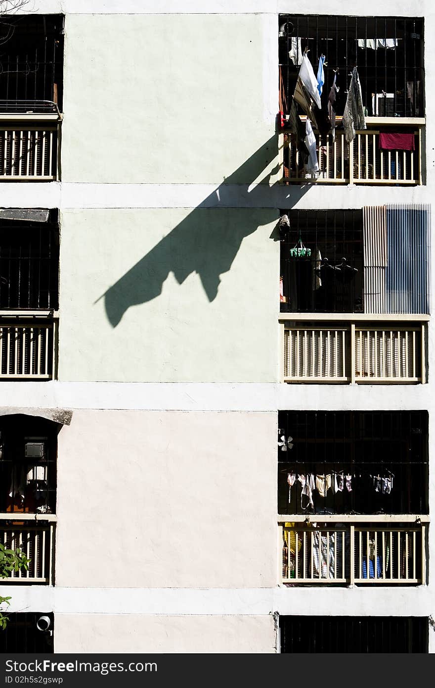 Sun cleaning of clothes at an old estate