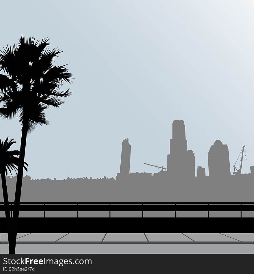 Abstract style city silhouette vector