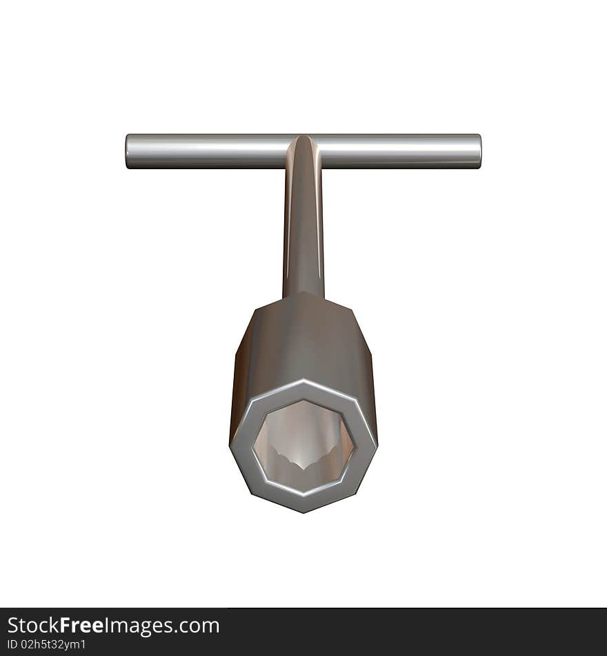 Spanner isolated over white background