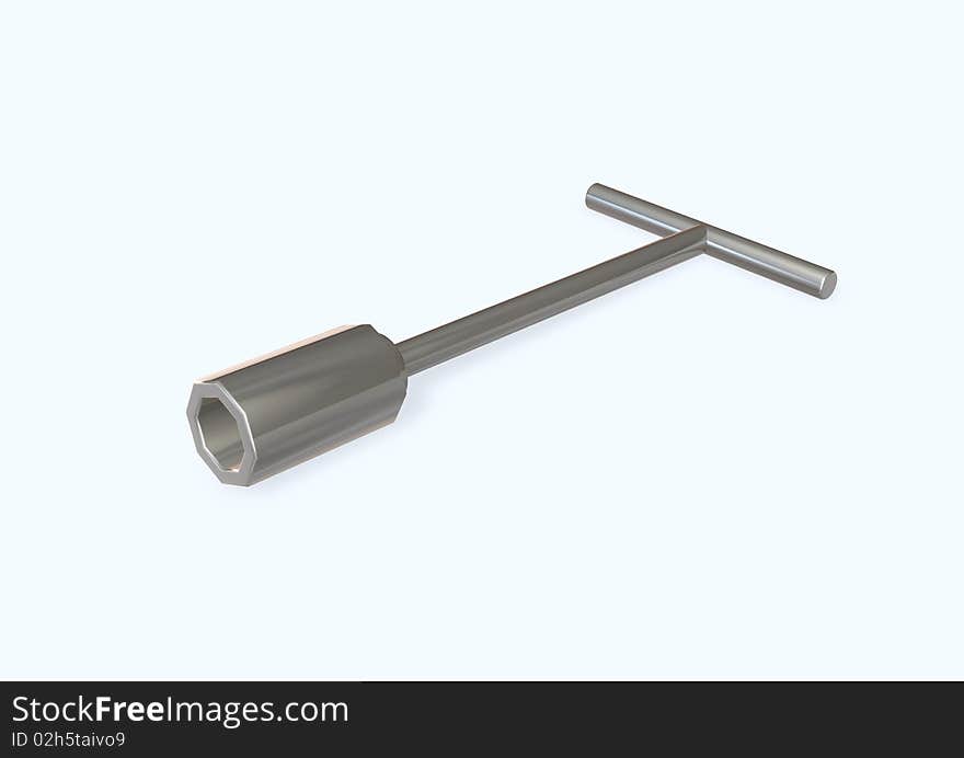 Spanner isolated over white background