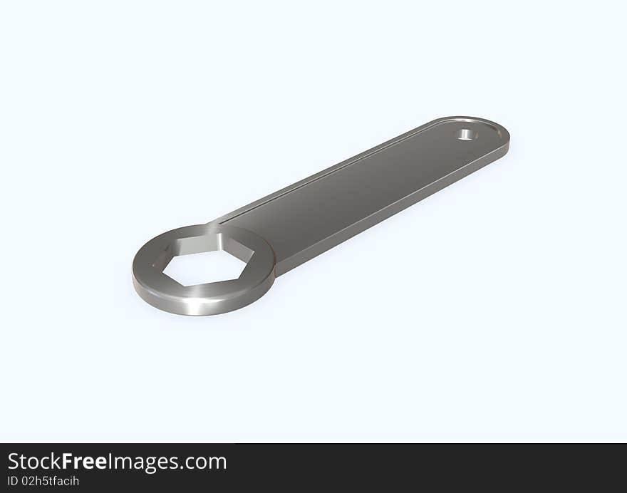 Spanner isolated over white background